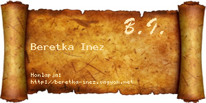 Beretka Inez névjegykártya